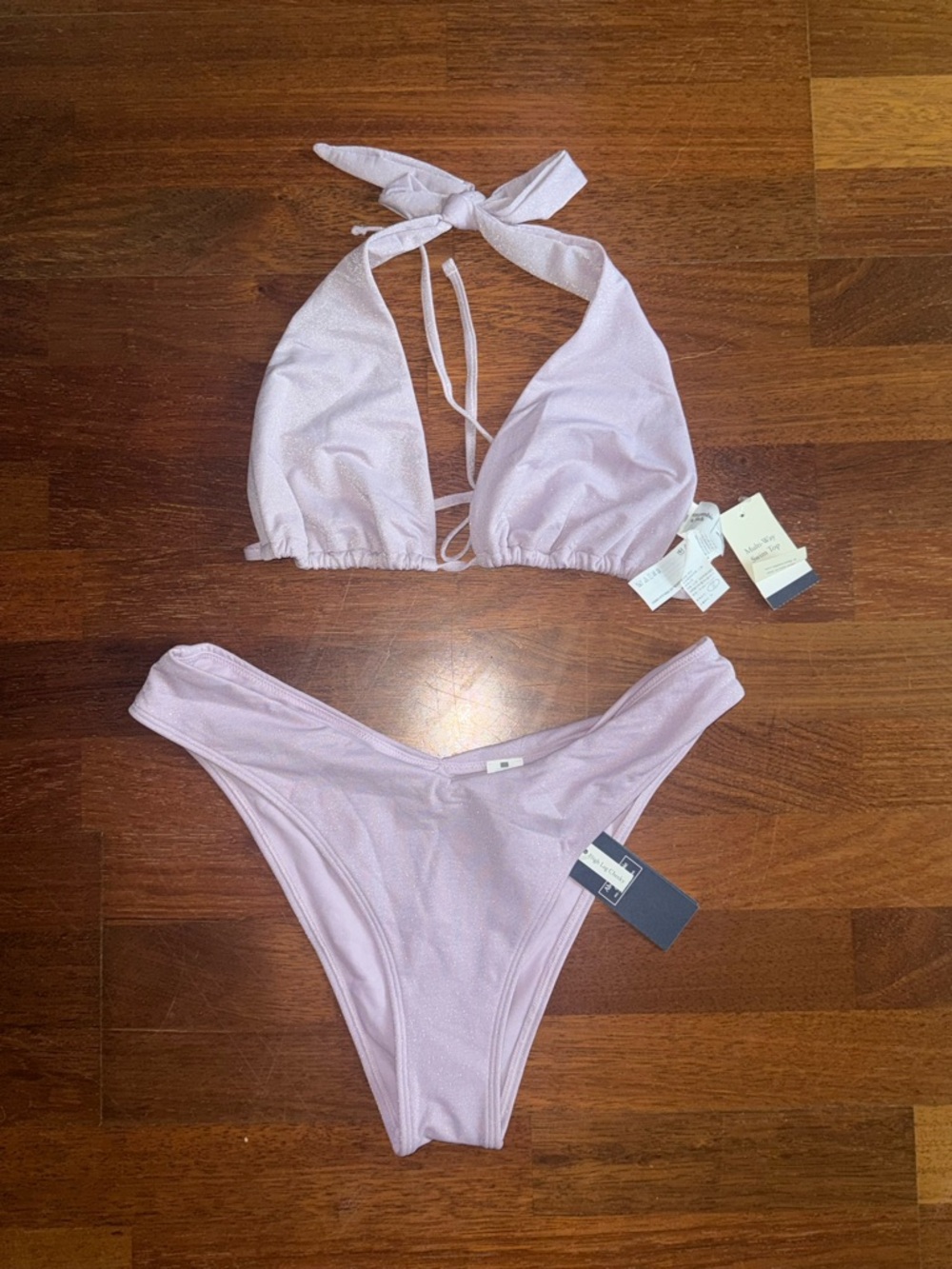 Abercrombie & Fitch Lilac Shimmer Halter Bikini Set